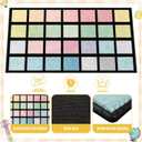 7.6x12 ft Large Pastel Color Squares Classroom Rug Colorful Educational Area Mat Happy Squares Rainbow Color Themed Play Carpet Back to School Learning Mat for Preschool Nursery Kindergarten(Pastel)