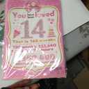 Happy 14th Birthday Card Gift Decorations Gift for Girls Her, 10.6 x 7.9 inches