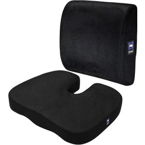 Sealy Memory Foam Seat Cushion for Car and Office Chairs  Tailbone Pain Relief, Posture Support, and Comfort for Home Office Use