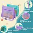 MUYIZI Beach Mesh Shovel with Mesh Shell Bags Kids Filter Sand Scooper for Picking Up Shells Shark Tooth Sifter Dipper Beach Toys Accessories