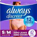 Always Discreet Incontinence Underwear for Women Maximum Absorbency, S/M, 42 Count (Packaging May Vary)