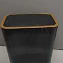 Transparent Trash Can, Bathroom Trash Cans with Lids, 2.6 Gallon Garbage Can for Bedroom, Office, Plastic Slim Waste Basket with Press Top Lid, 10L Clear Trash Bin for Home, Kitchen (Blue)