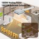 Orsong Bathroom Exhaust Fan with Heater and Light 1800W, 160 CFM, 1.0 Sone Quiet Operation, Bathroom Vent with Heater Quickly Reaches A Comfortable Temperature in Just 1 Minute, 11in