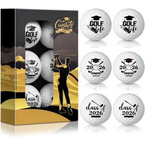 Outus 6 Pack Graduation Golf Balls Gift Set Class of 2026 Funny Golf Ball Senior Night Gifts Celebrate the Season with Fun Holiday Graduation Party Favors Souvenirs for Men Women