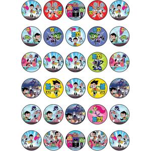 30 x Edible Cupcake Toppers Themed of The Titans Go! Edible Cake Decorations | Uncut Edible on Wafer Sheet