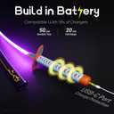 RENGENG Light Up Sword, 40 Inches Rechargeable Plastic Replica with Belt & Stand, Sword with Original Texture