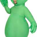 Spooktacular Creations Adults Halloween Inflatable Costumes with Light Up Eyes, Scary Alien Blow Up Costumes for Men, Full Body Green Inflatable Suit with Gloves for Cosplay Alien Themed Parties