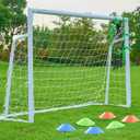 Soccer Goal 126, 86 and 64 FT Soccer Goals for Backyard, 2"Diameter Steel Soccer Goal for Kids and Adults Large soccer goal Powder Coated Galvanized Steel Post With Soccer Target Net for Training