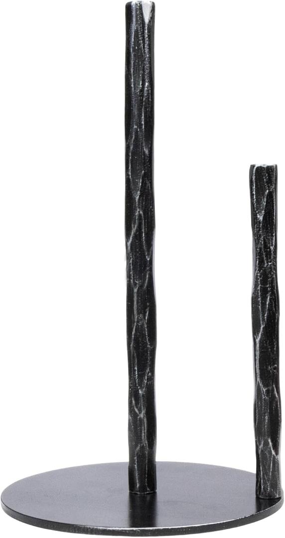 Paper Towel Holder, HandForged Vintage Black Paper Towel Stand Holder, Kitchen Heavy Duty Solid Metal Countertop Roll Paper Organizer