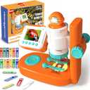 VATOS Microscope for Kids,1000x Microscope Camera Kits with Specimens & Screen,Portable Educational Science Toys Gift for Age 3 4 5+ Boys Girls Outdoor, Orange
