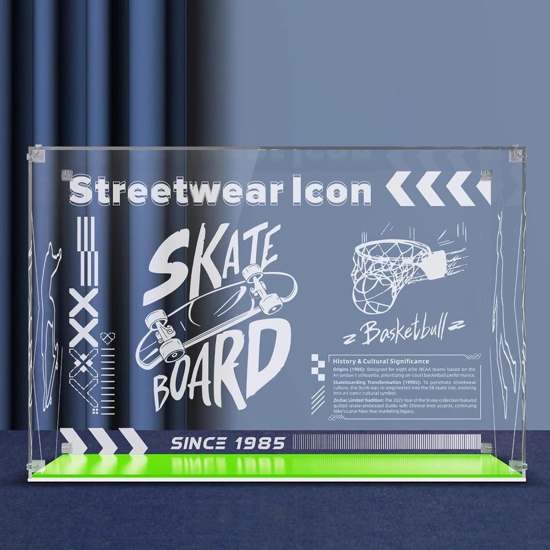 Acrylic Display Box Is Suitable for Lego 43008 Sports Shoes Building Block. Used for Displaying, Dustproof, and Collecting Bricks Set Models. (Only Display Box)