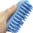 Pet Silicone Shampoo Brush for Long & Short Hair Medium Large Pets Dogs Cats, Anti-skid Rubber Dog Cat Pet Mouse Grooming Shower Bath Brush Massage Comb (Blue (New))