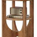 VASAGLE Side Table, 2 Tier Small Accent End Table, Nightstand with Lower Shelf for Small Spaces, Living Room, Bedroom, Honey Brown 