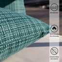 Kevin Textile Pack of 2 Decorative Outdoor Waterproof Throw Pillow Covers Stripe Square Pillowcases Modern Cushion Cases for Patio Couch Bench 18 x 18 Inch Teal