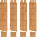 4.4" High Bamboo Drawer Dividers with Inserts, Kitchen Adjustable Drawer Organizers, Expandable Organization for Home, Office, Dressers, and Bathroom, 4 Divider with 8 Insert (4.4" Tall, 16.5"-22" Long)