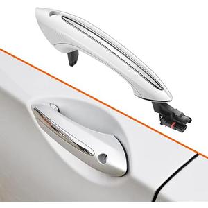 Exterior White Door Handle,Front Left Passenger Side, Compatible with BMW 518d 525d 528i 530d 535d 550i Hybrid 5 M5 M6 640i 730d Replace # 51217231931 - White,Front Left