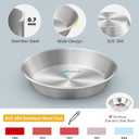 2-Pack Stainless Steel Cat Food Bowls, Shallow Whisker-Friendly Non-Slip Silicone Base Metal Dishes, Easy to Clean Indoor Water Flat Plates for Cat, Kitten, Small Dog (5.9")