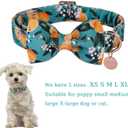 Dog Collar with Bow Tie, Durable Comfortable Cotton Dog Bowtie Collar with Metal Buckle for Medium Dog Girl Boy, Summer Cute Dog Collar, M