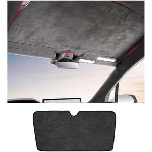 Windshield Sunshade Glass Roof Sun Shade Compatible with Tesla Model X 2022-2025,Premium Soft Suede Falcon Wing Sunroof Sun Shade Heat Insulation Anti-UV