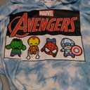 Marvel Spiderman Kids Changing Robe, Hooded Towel Poncho Boys Girls, Avengers Wearable Towel for Swim Surf, Gifts for Kids (Blue Avengers, 10-13 Years)