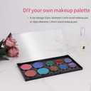 3 Pack Magnetic Makeup Palette with Clear Top, Empty Cosmetics Pan Dispensing Storage Box with 60Pcs Adhesive Metal Stickers for DIY Eyeshadow Lipstick Blush Powder- 7.7"x4.3" Large
