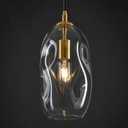 Glass Pendant Lights Kitchen Island Modern Gold Organic Clear Glass Light, 12in