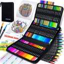 72 Colors Dual Tip Art Markers Pens for Adult Coloring Books, Brush and Fine Tip Coloring Marker for Drawing Journaling Note Taking Lettering