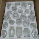 Set of 40 Glass Bud Vases, Small Clear Glass Vases in Bulk, Mini Vintage Embossed Flower Vase for Wedding, Centerpieces, Birthday Party, Home Table Decorations, Baby Shower (Clear)
