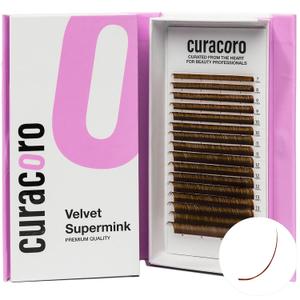 Curacoro Brown Super Mink Lashes Extensions - Multi Selections from 0.03 to 0.07, C CC D Curl, 7-15mm Length Mixed Tray Silk Eyelashes, Individual Eyelash Extensions (7mm-15mm)