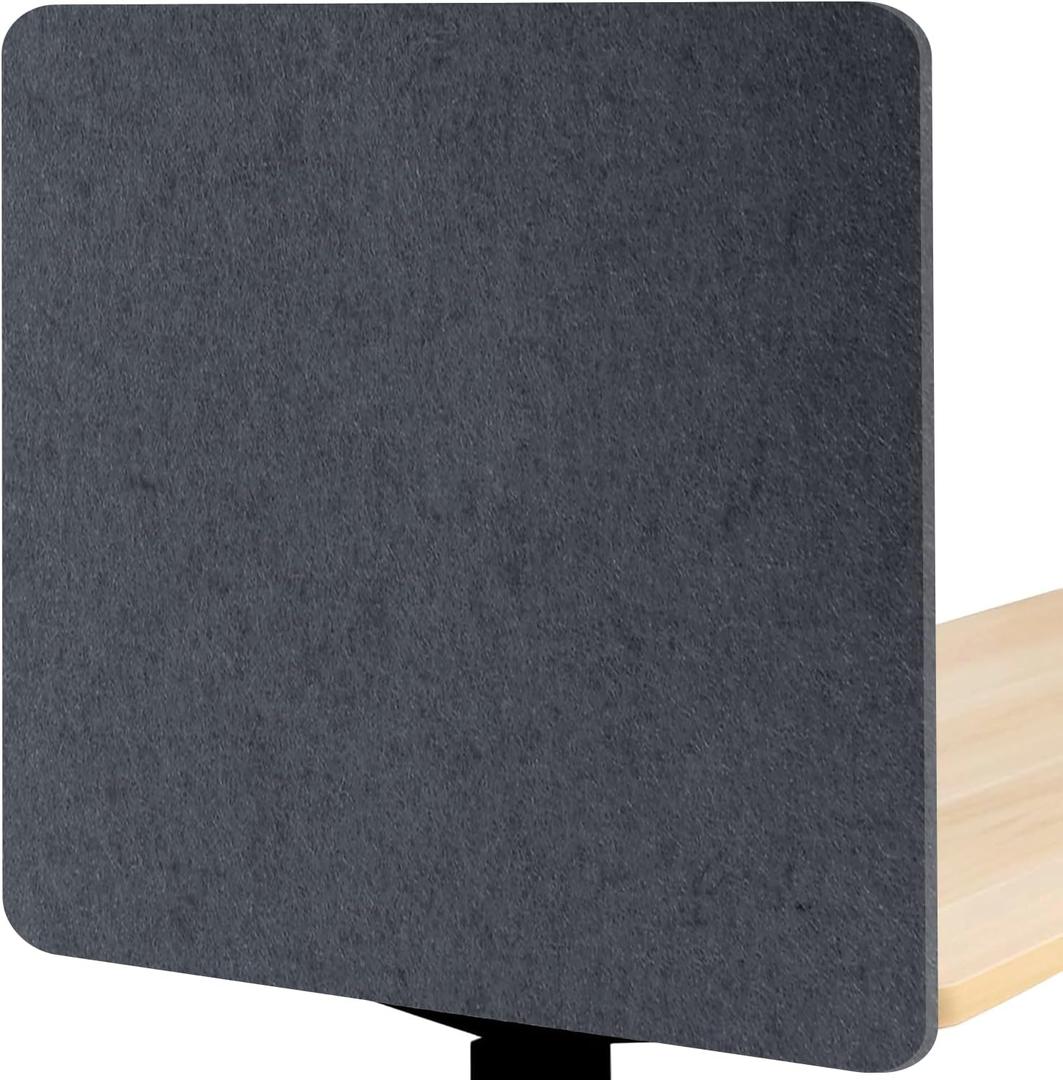 Desk Divider, Clamp On Felt Desk Privacy Panels, Acoustic Sound Absorbing Desk Partition for Office Desk, Reduce Distractions, Dark Gray, 1 Pack, 24 x 24 in