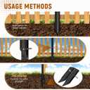 SDSNTE 10 Pack Fence Post Repair Stakes 14 Ga Heavy-Duty Steel Fence Post Support Kit, Easy Installation Kit Included