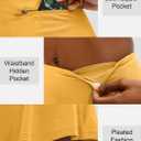 SANTINY Pleated Tennis Skirt for Women with 4 Pockets Women's High Waisted Athletic Golf Skorts Skirts for Running Casual (Yellow)
