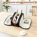 Tools Travel Bag for carrying hair dryer curling iron comb multi-layer hair accessories and tools with Dry Wet Depart Toiletries Travel Organizer (Black)