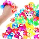 100 Pack Light up Ring St Patrick's Day Flashing Party Favor LED Jelly Ring Glow in the Dark Ring Animal Bumpy Ring for Boys Girls Finger Toy for Prizes Birthday Rewards Raves Concert Shows Supplies