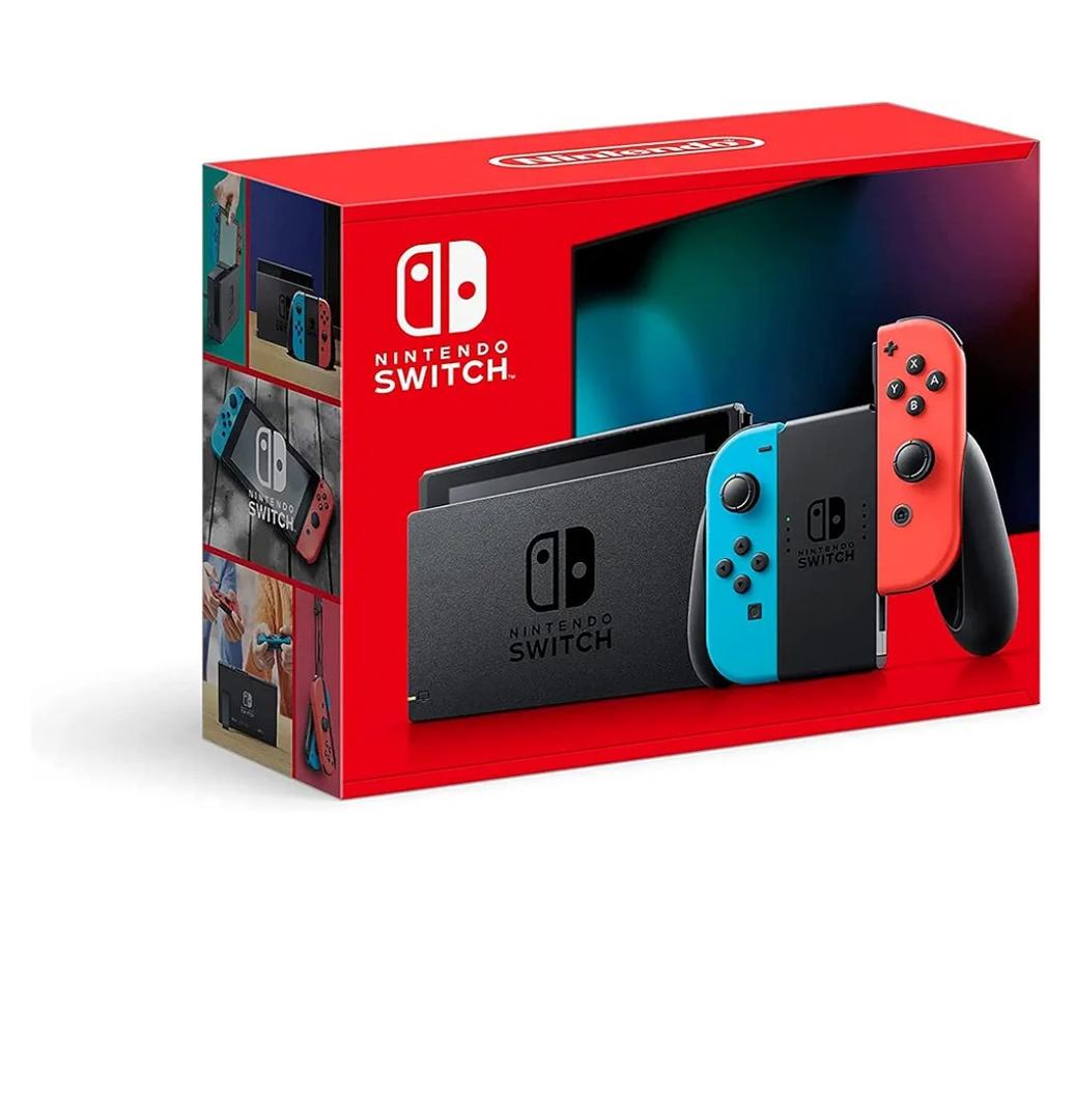 Nintendo Switch with Neon Blue and Neon Red Joy-Con - Handheld Gaming Console
