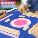Breling Mahjong Mat for Table, 31. 5" Anti Slip and Noise Reduction Mahjong Table Cover, Large Gaming Mat with Carrying Bag for Poker, Dominoes, Card and Board Games(Blue and White Porcelain)