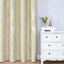 Estelar Textiler Darkening Curtains White Window 84 Inches Long Thermal Insulated Grommet Blackout Curtains with Silver Palm for Dining Room Sliding Door, 38Wx84L, Beige, 2 Drapes