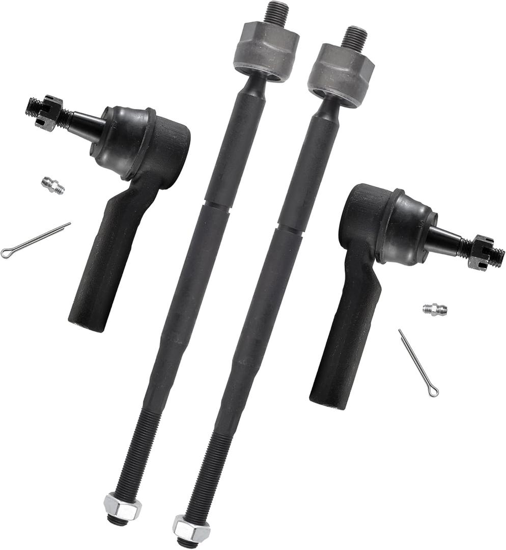 4pcs Front Steering Kit for Chevrolet Cobalt HHR Pontiac G5 Pursuit Saturn Ion 2003-2011, Tie Rod End Inner and Outer Complete Kit