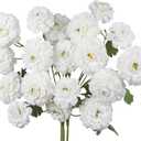 3 Pcs Artificial Flowers Spring Summer White Zinnia Silk Flowers with Long Stems Zinnia Elegans Artificial Flowers for Outdoors Floral Arrangements Table Centerpieces Wedding Party Home Decor