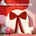 2 Piece Red Bows Girl Room Bedroom Decor Cute Birthday Cheer For Party Wall Ribbon Velvet Big Bow Decorations For Women Bridal Baby Wedding For Home Themed Party Christmas Tree Decoration Large Bows
