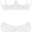Avidlove Women's Exotic Lingerie Sets Naughty 2 Pieces Bra Panty Set Sexy Cutout Lace Lingerie (L)