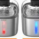 Water Fountain for Cats & Dogs 5L/169fl.oz Stainless Steel Wireless Cordless Pet Drinking Water Dispenser Cat Fountain for Indoor Outdoor &1Filter