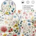 Extra Long Cute Floral Shower Curtain for Bathroom Decor 72Wx84H Vintage Boho Colorful Wildflower Flower Leaves Plant Botanical Art Printed Fabric Polyester Waterproof 12 Pack Plastic Hooks