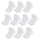 Hoomore Unisex Kids Ankle Socks,Seamless Low Cut Sport & Everyday Socks for Boys Girls,Soft Breathable Cotton,10 Pairs 4-8 Years, White