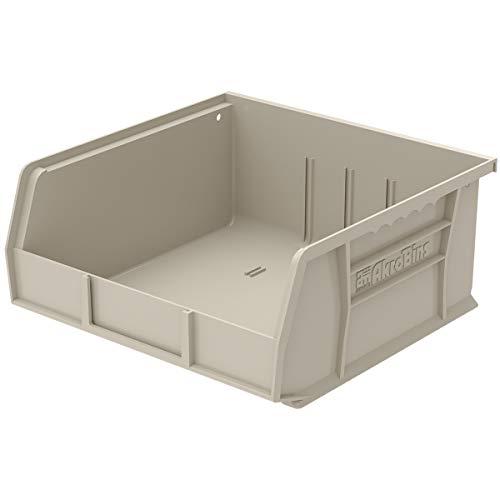 Akro-Mils 30235 AkroBins Plastic Storage Bins, Space-Saving Stackable Bins for Garage, Pantry, Craft Organization, 11-Inch x 11-Inch x 5-Inch, Stone, 1 Pack