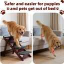 MEWANG Wooden Pet Stairs/Pet Steps - 3-in-1 Foldable Stairs & Ramp for Tall Beds and Cars - Portable Dog/Cat Ladder Up to 220 Pounds - for Small and Older Animals(Brown) (31.5" L x 17.2" W x 25.0" H)
