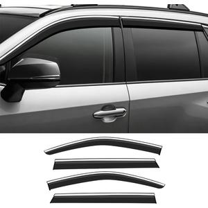 Vesul Window Visor Compatible with All NEW 2025 2026 VW Volkswagen Tiguan Out-Channel Window Rain Guards Deflectors Vent Shades Accessories Stainless Steel Silver Trim