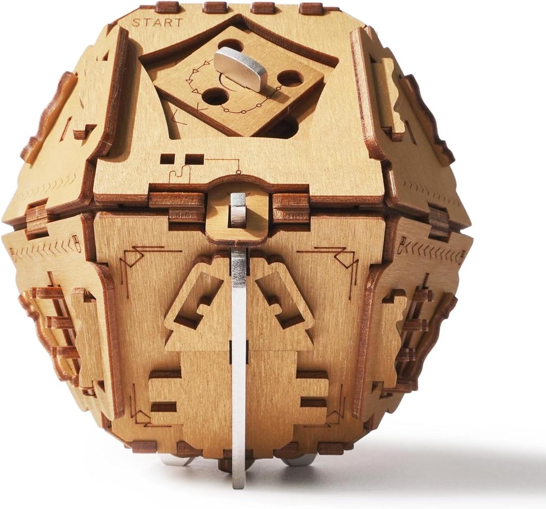 Puzzle Potato Philosopher's Stone Puzzle Box - 3D Brain Teaser Puzzle for Adults - Wooden Treasure Chest - Money Puzzle Box for Cash Gift - Escape Room Game (Metal)