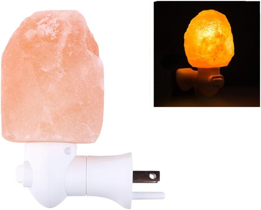 Himalayan Salt Light, OUTOS Small Air Purifier Decorative Wall Light Natural Crystal Rock Salt Lamp Night Light with US Wall Plug for Home,Bedroom,Hotel (Oval)