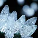 C7 LED Christmas String Lights, 25.16FT 50 LED Connectable Outdoor Indoor Decorative Light Strand, Cool White Xmas Holiday Lights for House, Christmas Tree, Patio, Party Decoration, UL Listed